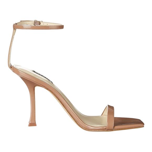 Nine West Women's Yess Square Toe Tapered Heel Dress Sandals Beige Size 8 1/2 - Picture 2 of 5